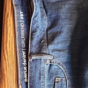 Avenue Denim Girlfriend 28 Tall Jeans stretch
